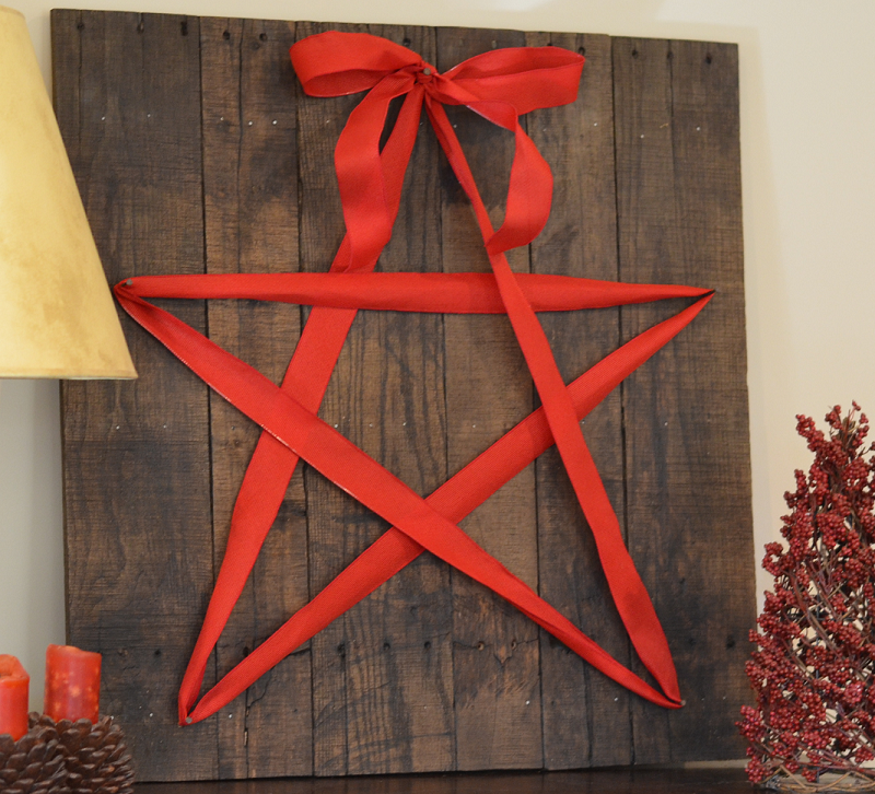 Red Ribbon and Pallet Board Star - Redeem Your Ground | RYGblog.com