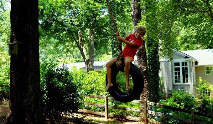 Tire Swing reset and forage Green