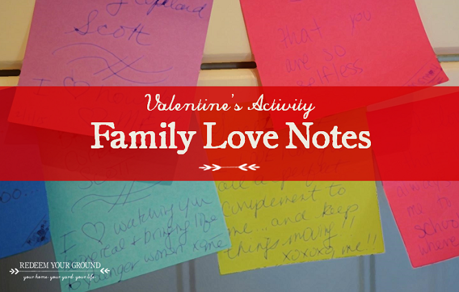 Family Valentine's Day Activity...Family Love Notes - Redeem Your Ground | RYGblog.com