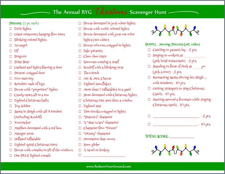 The 2016 RYG Christmas Scavenger Hunt (video twist!) - Redeem Your Ground