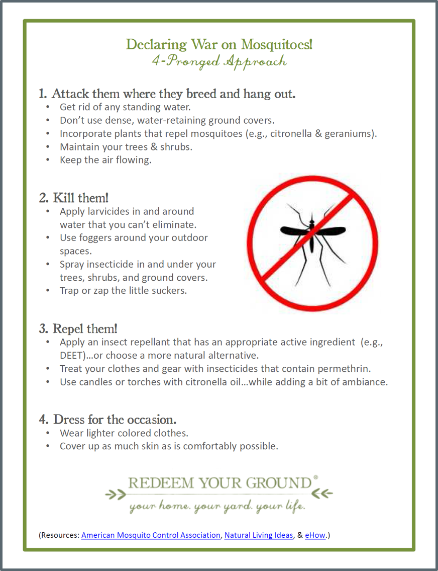 Combating Mosquitoes | Redeem Your Ground | www.RedeemYourGround.com