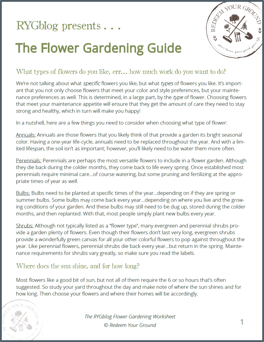 The RYG Flower Gardening Guide